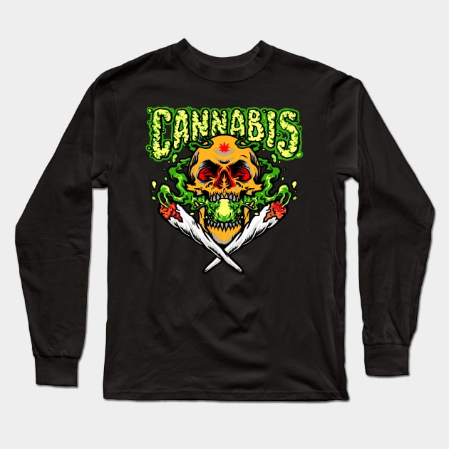 Cannabis skull Long Sleeve T-Shirt by Store -smitch